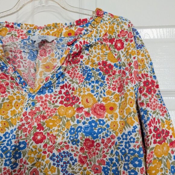 Croft & Barrow Floral Shirt Womens Size Large Multicolor Long Sleeve V Neck - Picture 3 of 10